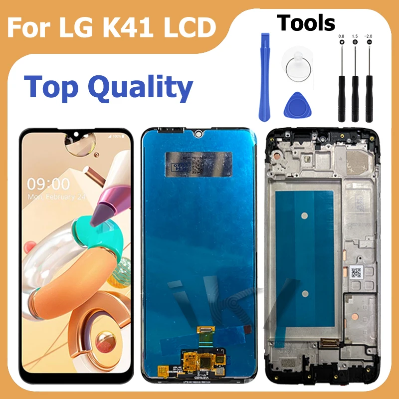 ЖК-дисплей 6,1 дюйма для LG K41 K400 Harmony 4 Premier Pro Plus L455DL, сенсорный дигитайзер в сборе, замена экрана, ремонт с рамкой