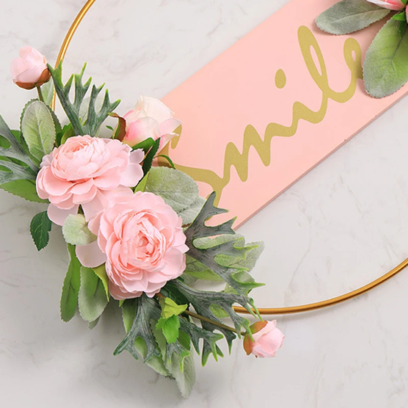 

Artificial Wall Hanging Beautiful Flower Ring Holder Garland Decor for Wedding Door Wall Decor YE-Hot