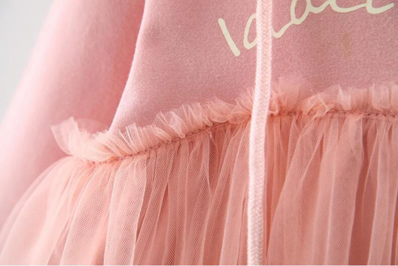 Новое фатиновое платье с капюшоном для маленьких девочек Модная Детская осенняя