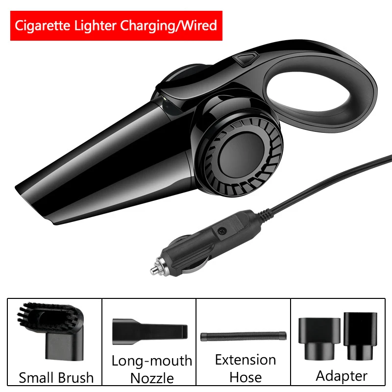 

Car Vacuum Cleaner Wireless/Wired with LED Light 4500kpa 120W Home Car Vacuum Cleaner Wet and Dry Handheld Portable Auto Cleaner