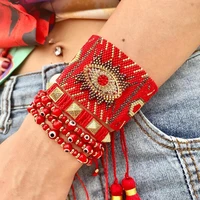 miyuki handmade woven greek eye bracelets set red evil eye bracelet for women jewelry turkish eye pulsera friends gift pulseras