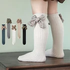 Осенние детские носки JIAYAN для девочек, Хлопковые гольфы, длинные носки, однотонные детские носки для пола, детские длинные носки