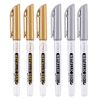 6pc gold silver epoxy resin drawing pen gold leafing point pen marker acrylic paint highlights metallic permanent marker