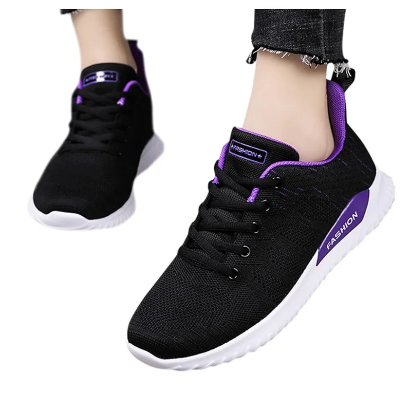 

Fashion Lady Flying Sneakers Summer shoes for women ankle Women's sneakers trend lace up breathable casual sneakers women