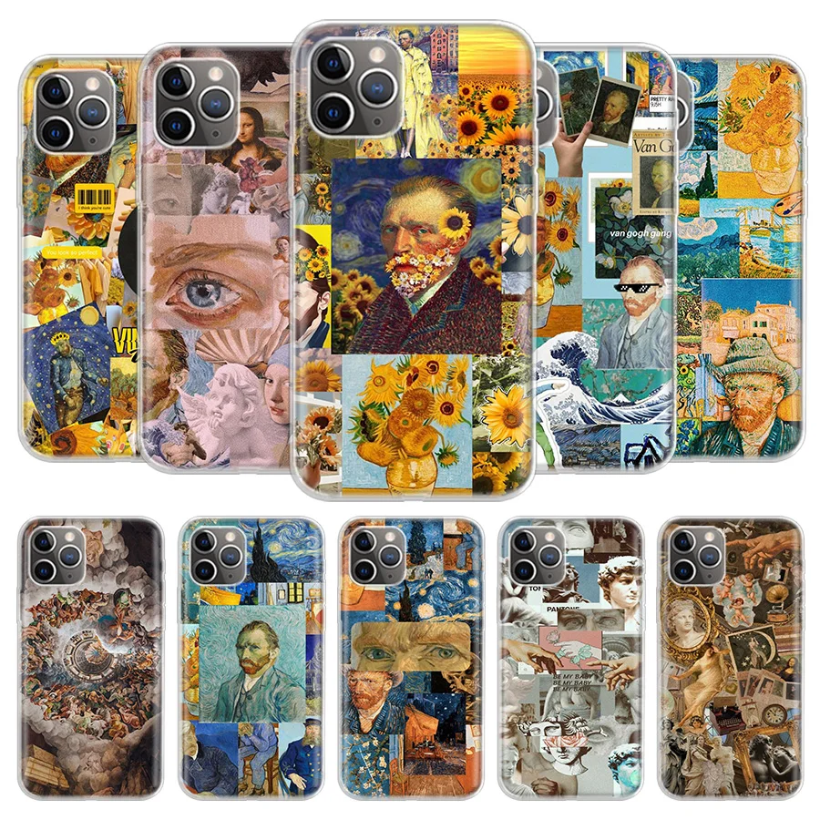 

Graffiti Oil Painting Art Van Gogh Cover Phone Case For iPhone 13 12 11 Pro 7 6 X 8 6S Plus XS MAX + XR Mini SE 5S Coque Shell