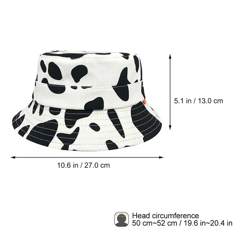 

Cow Pattern Bucket Hat Cute Beach Fisherman Hat Fashionable Fisherman Hat