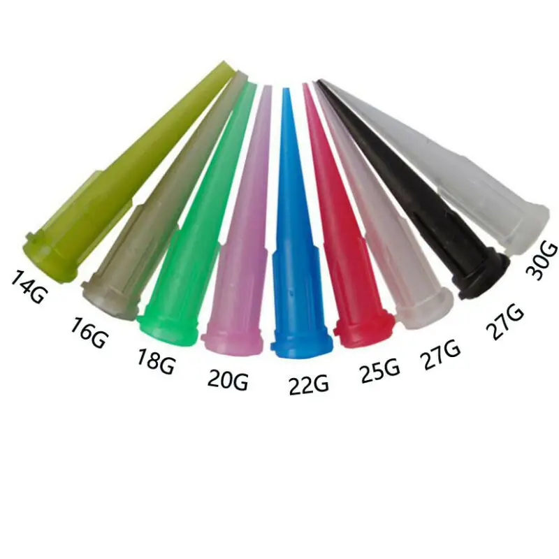 

100 pcs TT Tapered Tips assorted 14-25G Plastic Conical Smooth flow Tapered Needle/Tips Dispense Tips set .