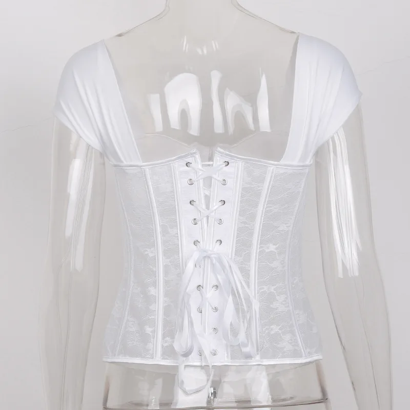 

Gothic Women Sexy Corset Top Underwear Elasticity Party Tops Fashion Slash Neck Breathable Fabric Lingerie Vintage Style Bustier