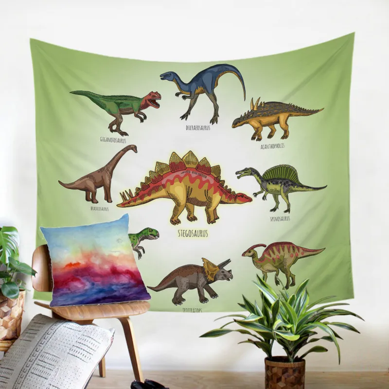 Динозавр гобелен настенный полиэстер ткань Psychedelic Хиппи прямоугольный гостиная