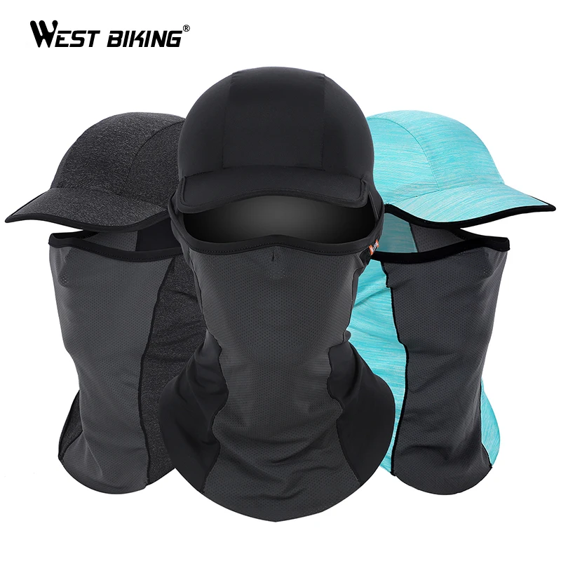 

WEST BIKING Summer Cycling Caps Anti-UV Sport Mask MTB Bike Helmet Hat Running Riding Fishing Bandana Motorcycle Face Mask Cap