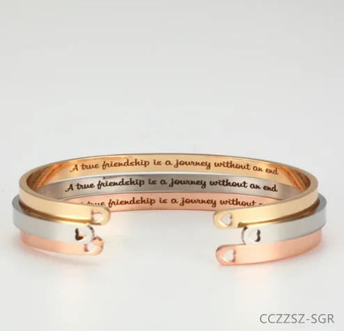 Серебряный Браслет манжета с образным дизайном браслет надписью дружбы модная