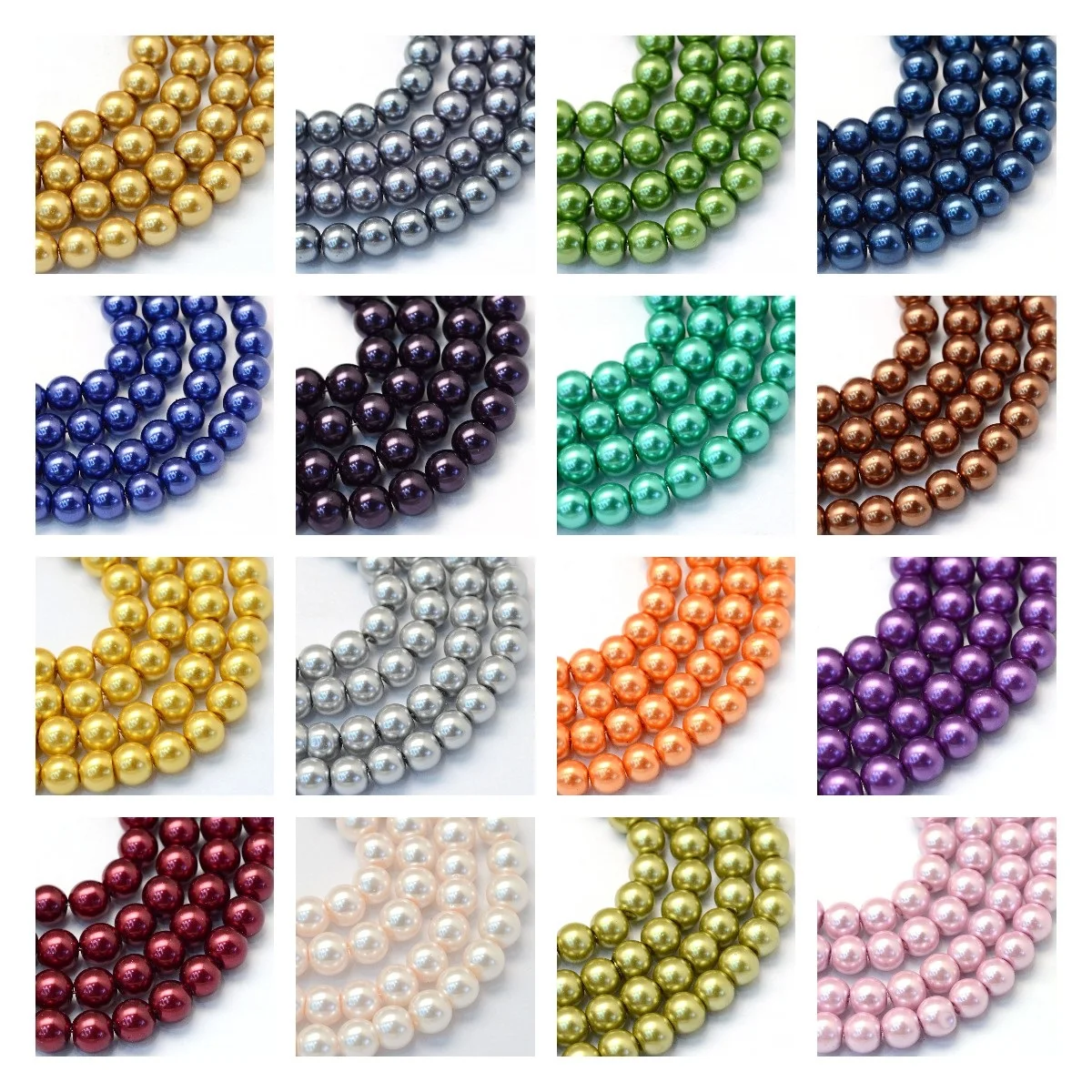 6 мм выпечка окрашенные перламутровые стеклянные жемчужины круглые бусины
