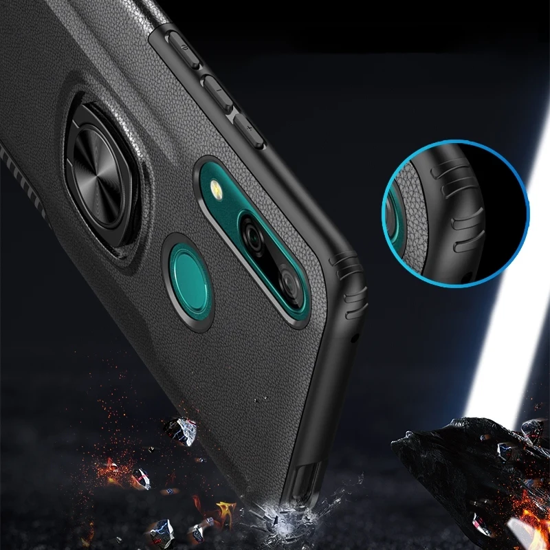 Armor Case For Huawei Honor 9X Premium Metal Ring Silicone Car Stand Back Cover for 6.59 inch | Мобильные телефоны и
