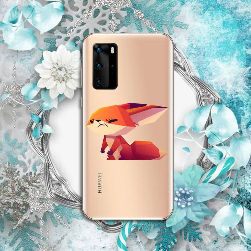

Anime funny foxs lovely cute Phone Case Transparent for huawei honor P 40 30 20 lite Pro 10 i 8 9 x p smart 2019