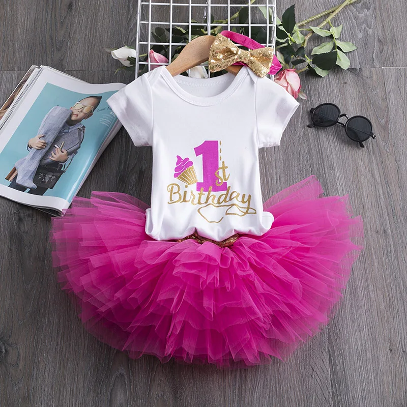 Костюм на первый день рождения для маленьких девочек цельнокроеное платье