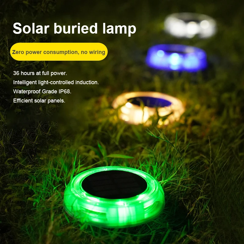 

8 LED Solar Power Buried Light Under Ground Lamp Outdoor Path Way Garden Decking White Warm White Stair Light Lawn Wall Lamp