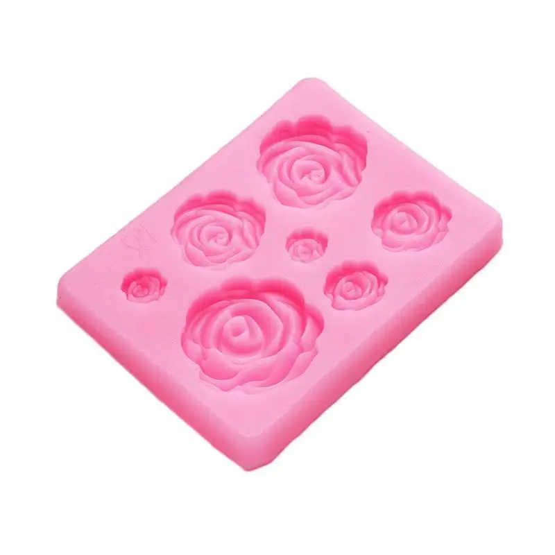 

1Pcs 3D Mold Rose Shape Mould Hand Soap Pudding Cake Chocolate Decorating Mould Mold K6Q6 Tools Pudding V6E2