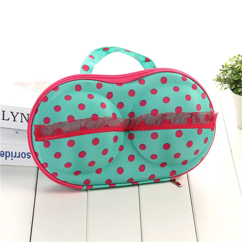 

Dot Bra Case EVA Bra Storage Box Zipper Travel Bag For Women Clothing Storage Bag Portable Underwear Lingerie Pouch Organizer