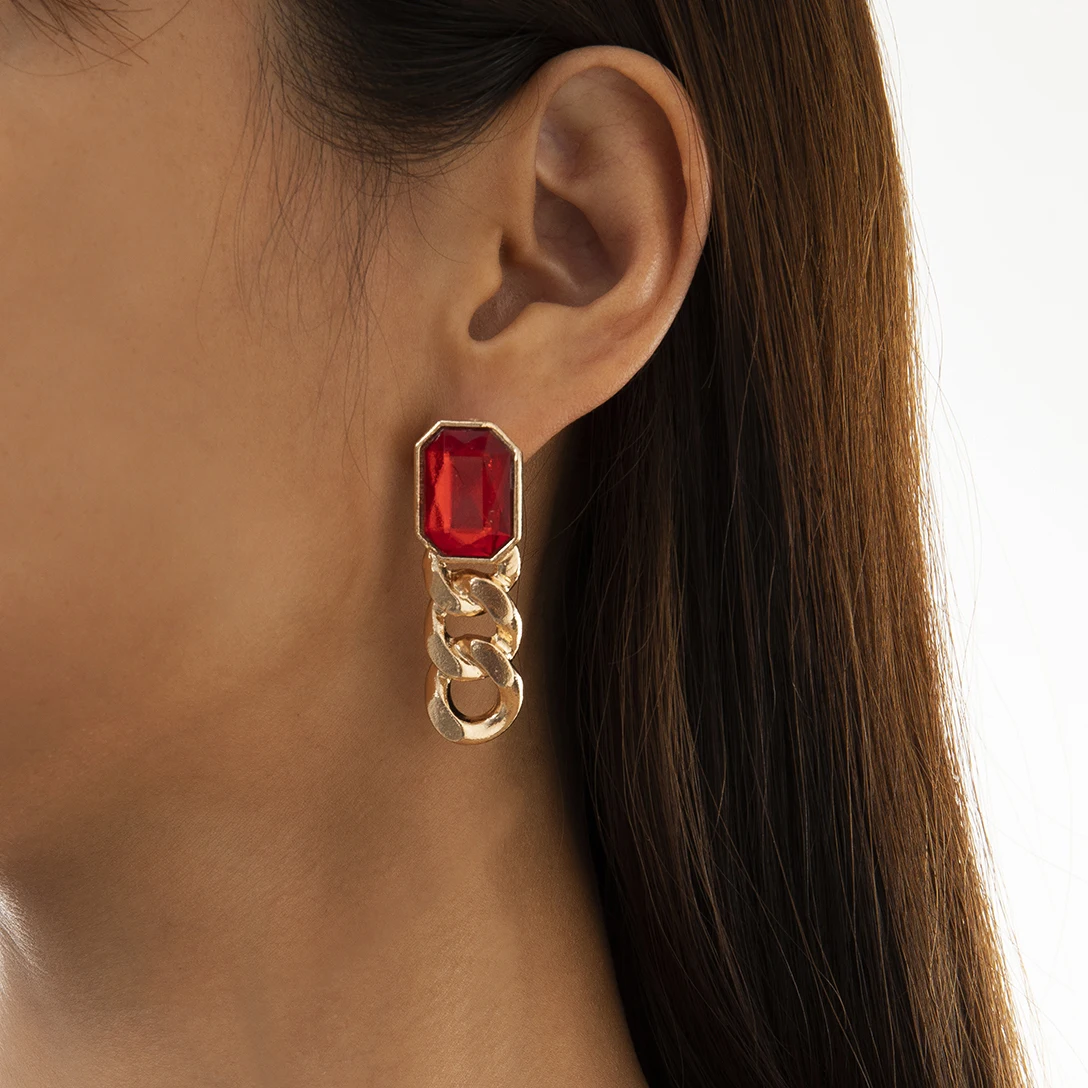 

Ingemark Punk Goth Crystal Drop Hanging Earring for Women Brinco Geometric Piercing Earrings 2021 Trend Christmas Jewelry Gifts