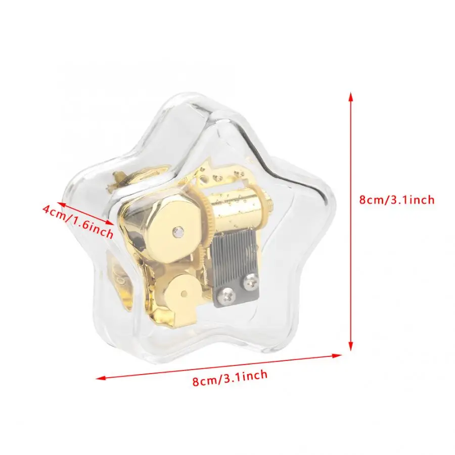 Горячая Распродажа новая акриловая пентаграмма прозрачная заводная Музыкальная