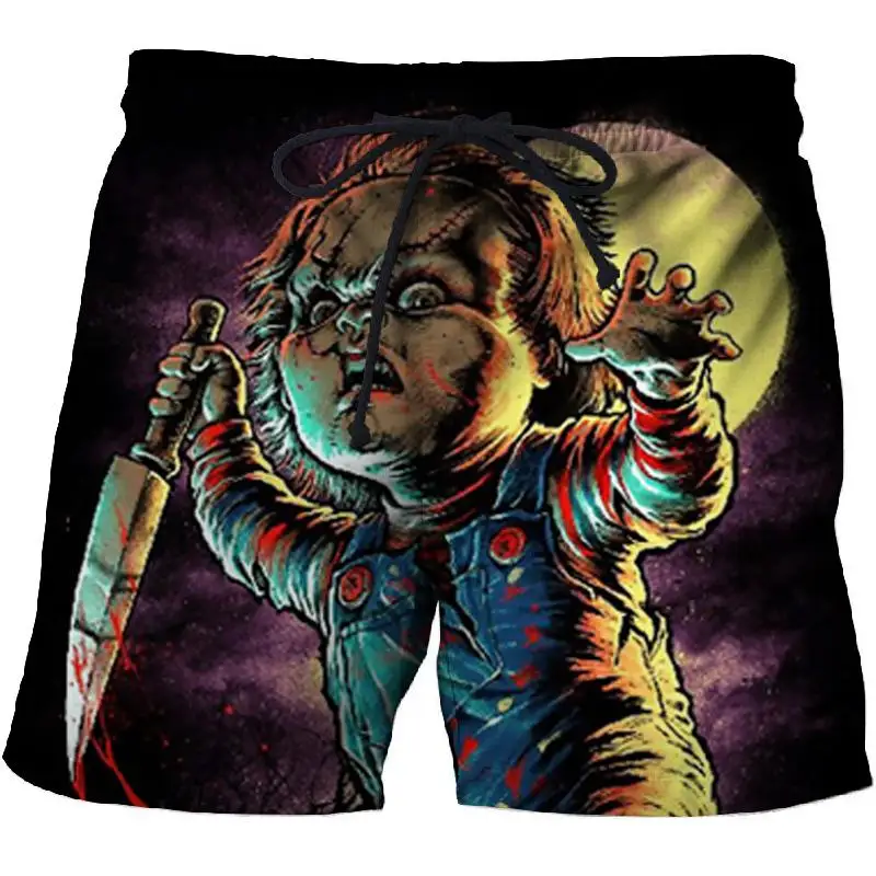 

2020 Hot Green clown 3D Print Summer Surfing Beach Shorts Men Travel Quick Dry Vacation Streetwear Anime joker short homme