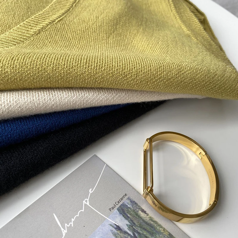 Осенний вязаный женский жилет GOPLUS джемпер в Корейском стиле черный свитер без