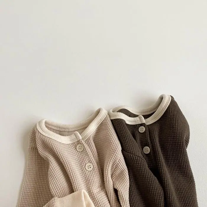 Комплект одежды для маленьких девочек и мальчиков хлопковый топ с длинными