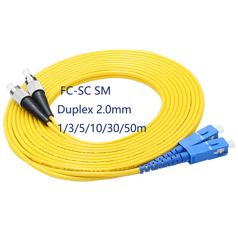 

Fiber Optic Cable Fiber 3.0mm 9/125 SM Duplex FC/UPC to SC/UPC Fiber Optic Patch Cord Jumper Cable