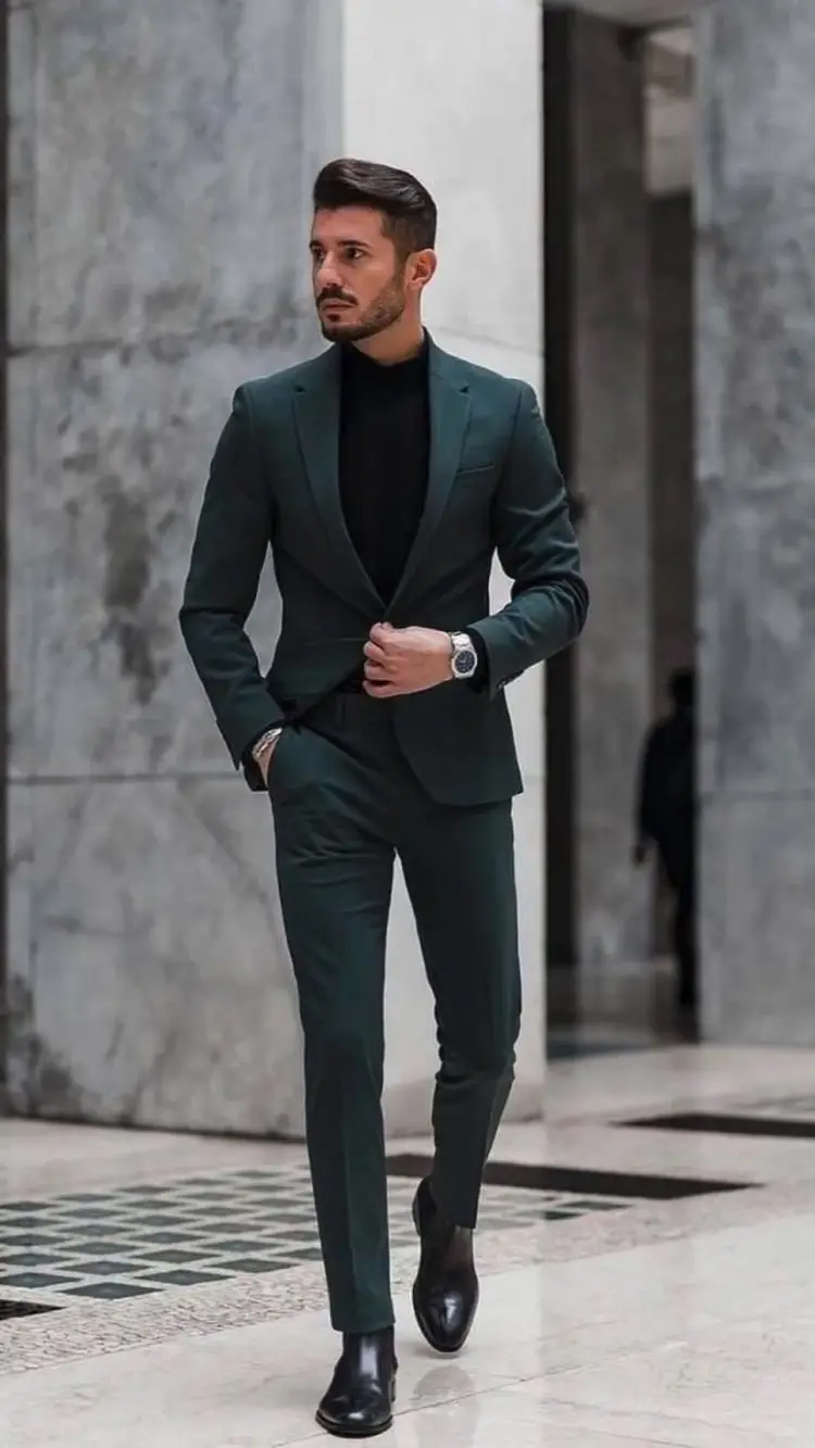 

Men Suits Wedding Set One Button Slim Fit Tuxedos For Casual Business Groom Wedding Best Man Prom Formal Men Suits Jacket+Pants