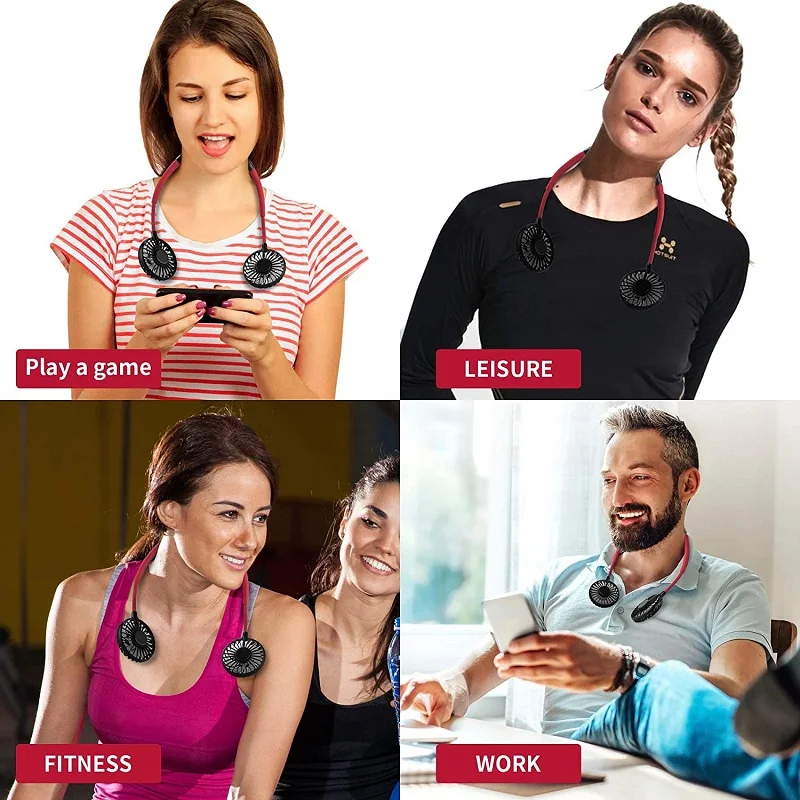 

Hands-free Neck Fan Band USB Mini Fan Neck Fan Rechargeable Small Portable Sports Fan light Usb Desk Hand Air Conditioner cooler