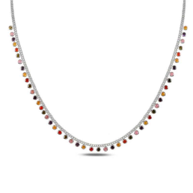 

Серебряная подвеска Silverlina смешанных цветов с фианитами, идеальное ожерелье