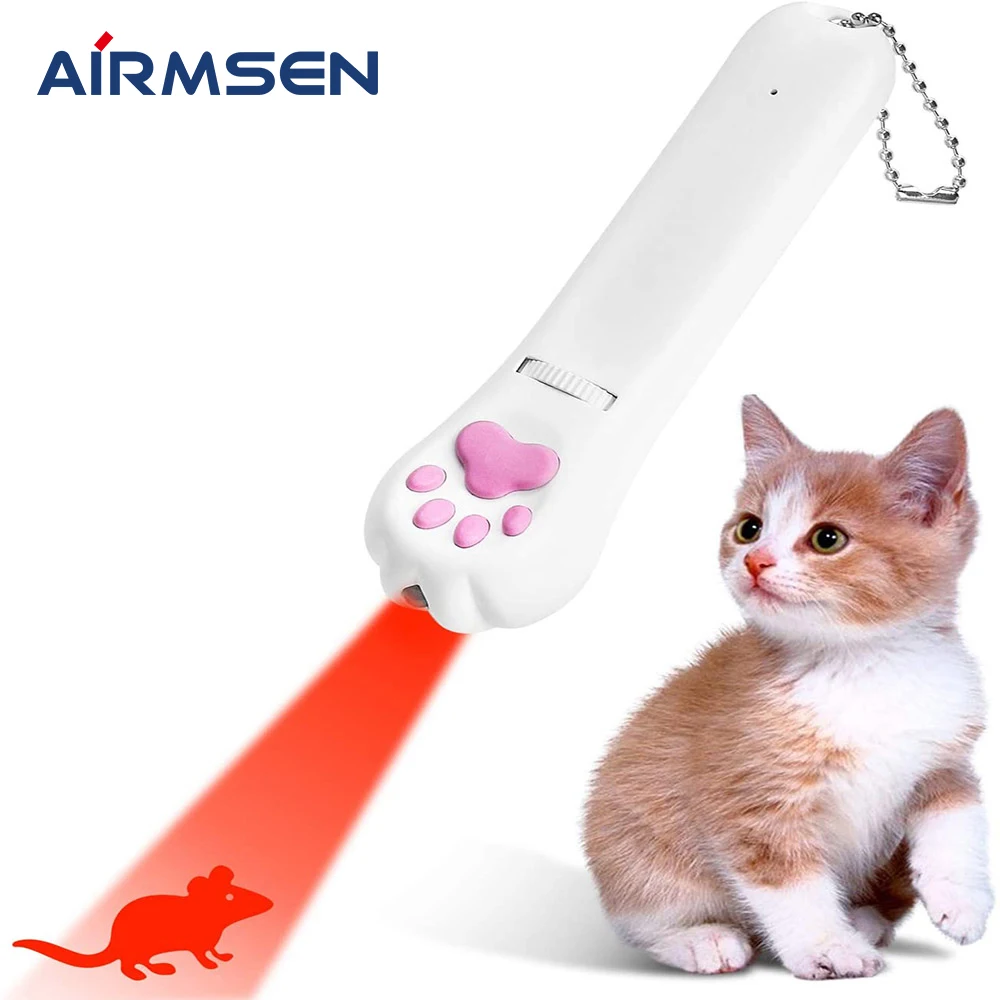 Игрушка для домашних животных AIRMSEN лазерная указка с USB зарядкой УФ фонарик 5