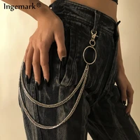 street big ring pendant key chain rock punk trousers hipster key chains pant jean keychain hip stainless steel punk accessories