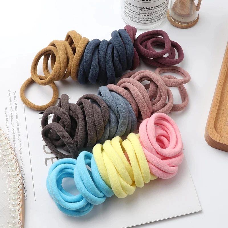 

10pcs Girls Solid Color Big Rubber Band Ponytail Holder Gum Headwear Elastic Hair Bands Woman Girl Hair Accessories Ornaments