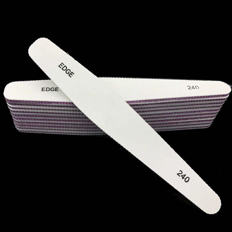 100Pcs/lot Professional Nail File Lima Unhas Grit 240/240 Washable Manicure Pedicure Tool Nagelvijl Sandpaper Makeup Nail Buffer | Красота и