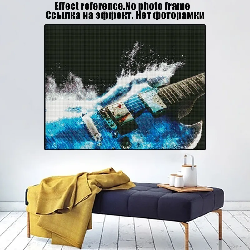 MIAODU Алмазная гитара с вышивкой полная дрель квадратная 5D алмазная живопись Музыкальные инструменты картина Стразы Декор для дома