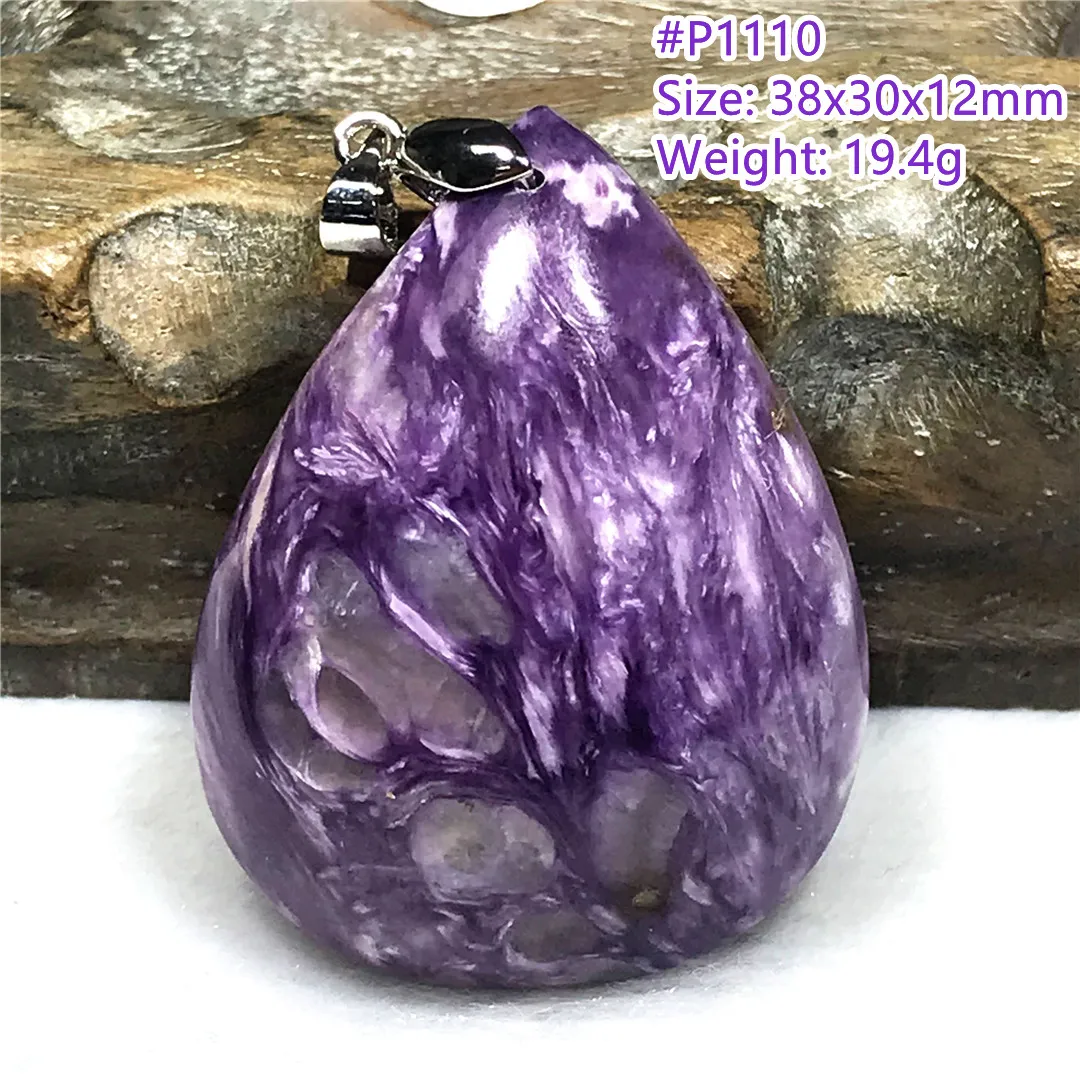 Подлинные натуральные фиолетовые подвески с кристаллом хароит ювелирные