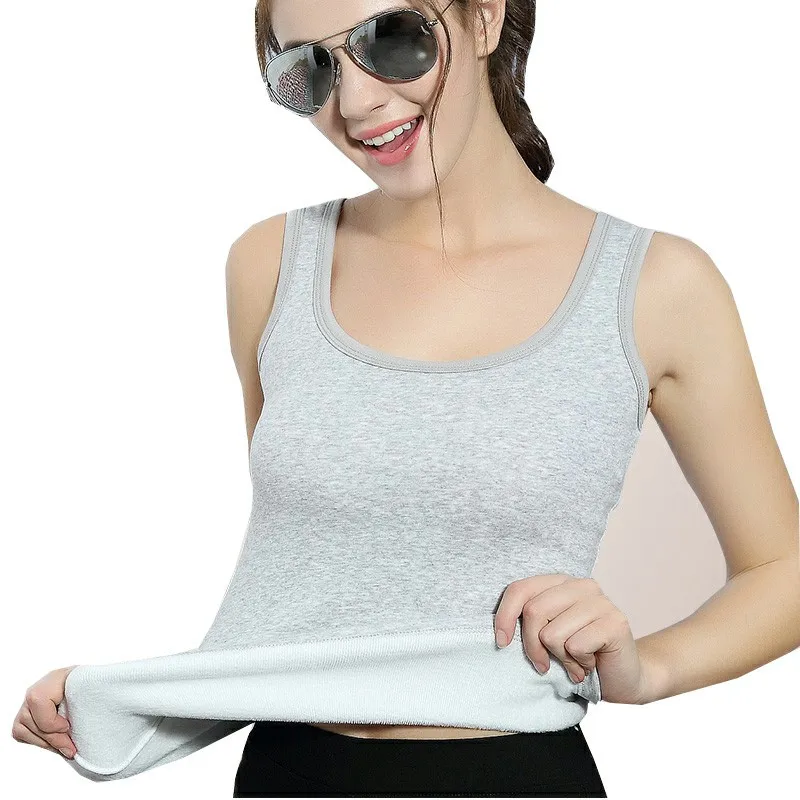 Теплый Женский жилет утепленная Вельветовая рубашка однотонное нижнее белье 6