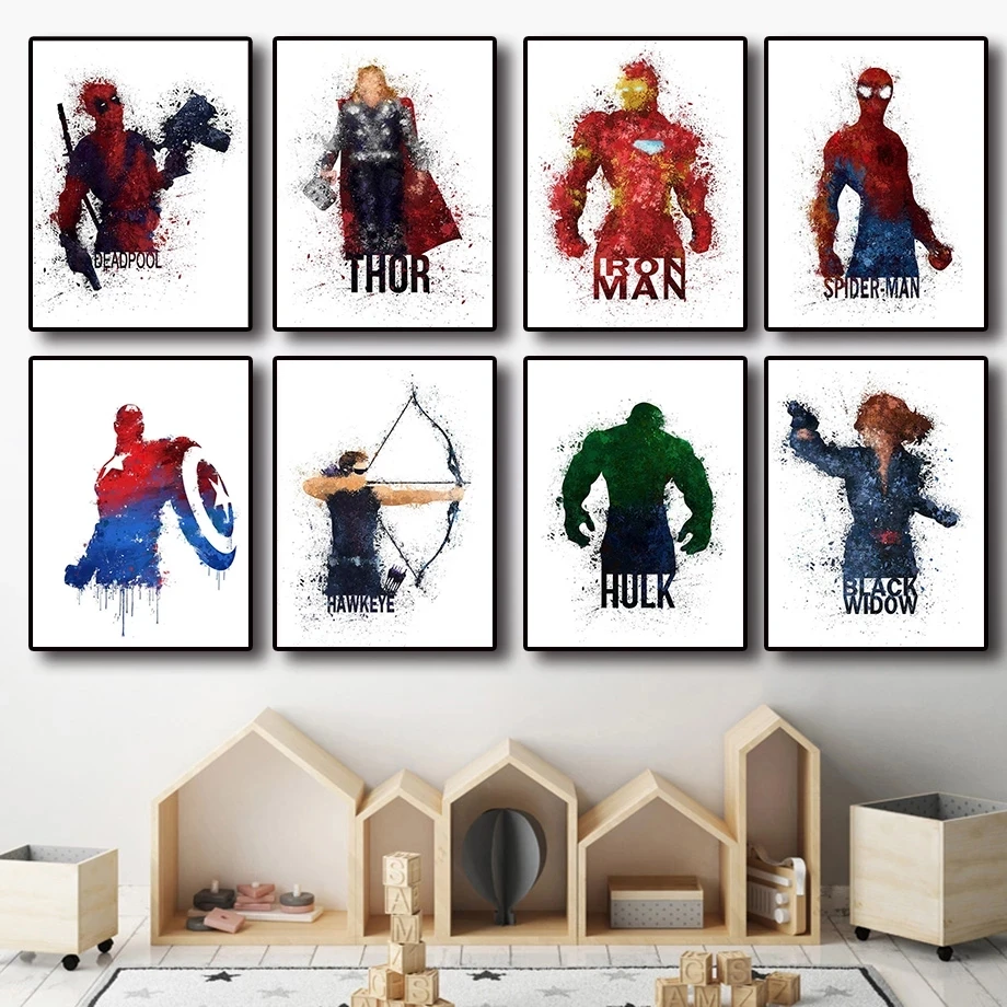 

Marvel Canvas Paintings Wall Art Avengers Home Decor Superhero Poster HD Prints Movie Modular Pictures Living Room No Framework