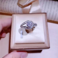 fashion 2 row 925 silver white gemstone open adjustable women ring wedding promise jewelry finger accessories zircon resize ring