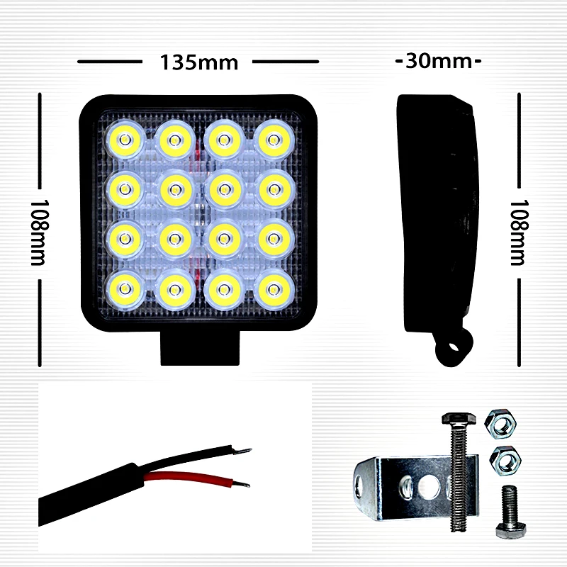 12 В 48 Вт Автомобильный светодиодный головной светильник s рабочий Головной