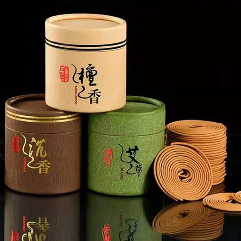 40 тарелок/коробка катушка для благовоний из натурального сандалового дерева |