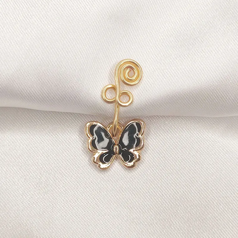 1 шт. медная проволока спиральная Бабочка поддельные кольца для носа без пирсинга