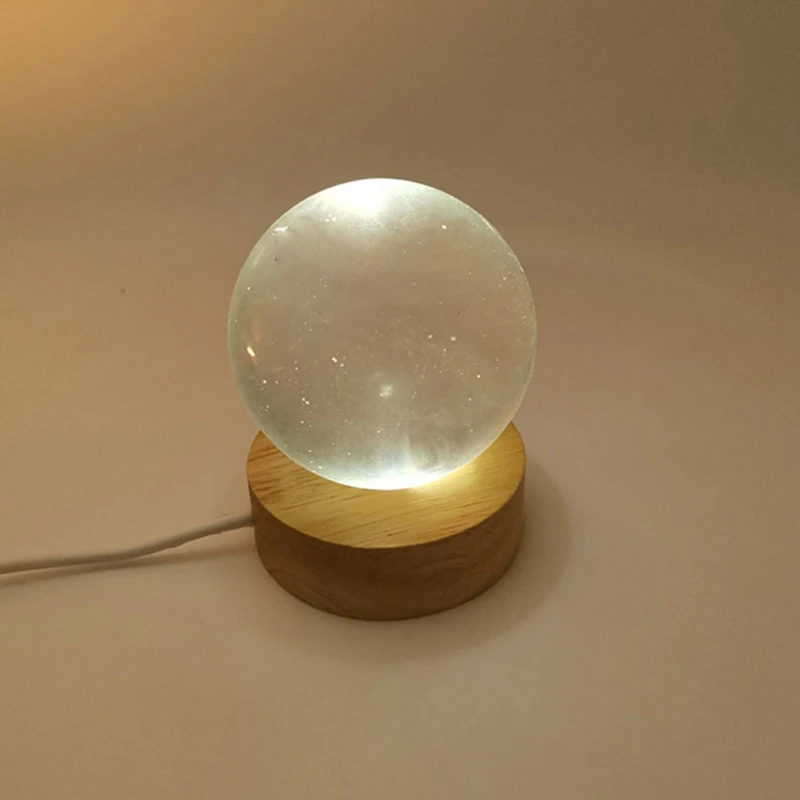 

Round Wooden 3D Night Light Base Holder LED Display Stand for Crystals Glass Ball Illumination Lighting Accessories