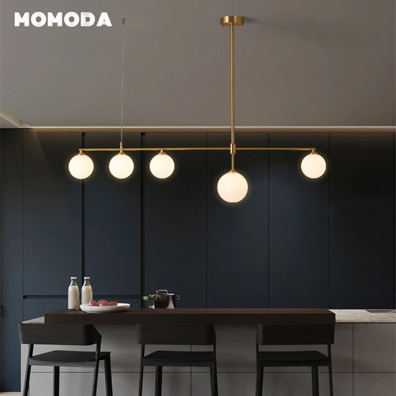 

Современные стеклянные подвесные светильники в скандинавском стиле, светодиодный светильник в виде шара золотого цвета для помещений, лам...
