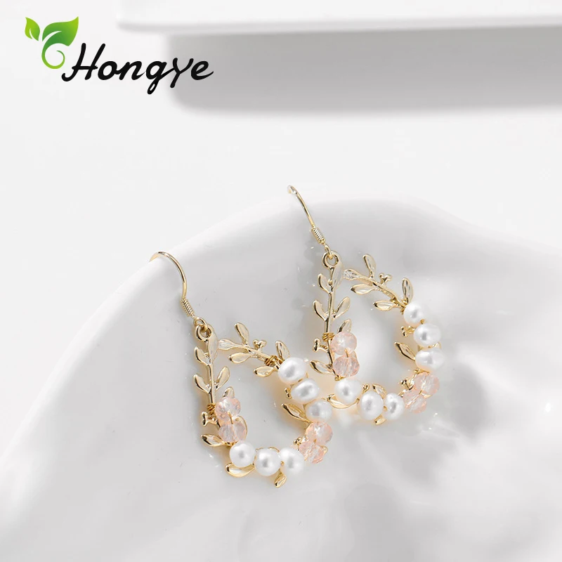 Hongye модное платье с цветочным узором женские жемчужные серьги в виде капель