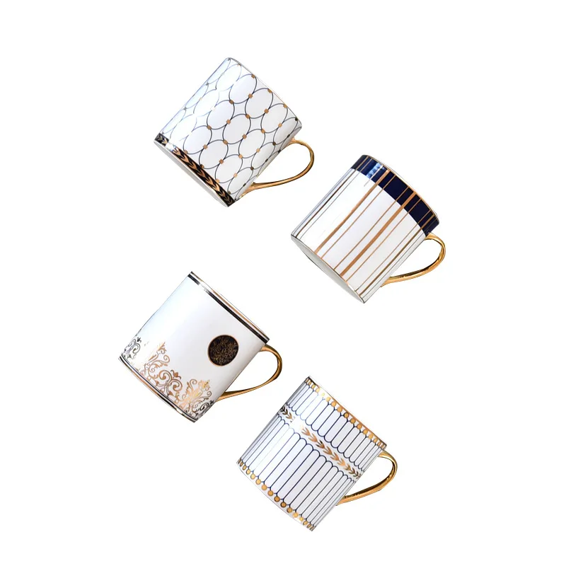 

Nordic Simple Bone China Mug ceramic large capacity water cup European coffee with spoon