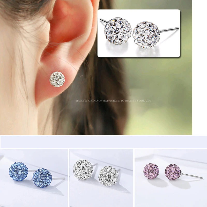 Женские серьги гвоздики из серебра 925 пробы с фианитом|Серьги-гвоздики| |