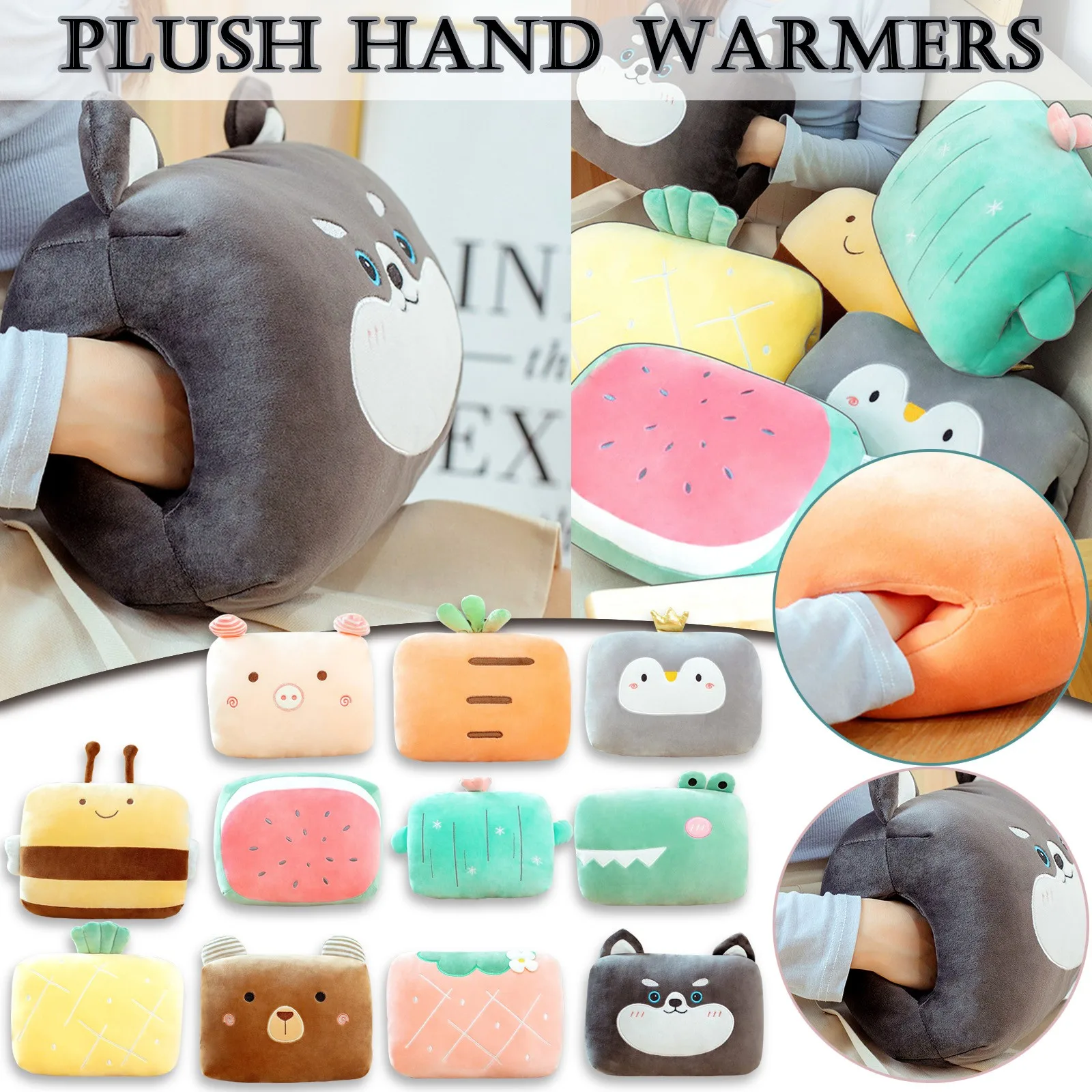 

Cartoon creative plush toy hand warmer pillow toy creative cute soft dinosaur doll couple dinosaur doll pillow plush toy игѬђки