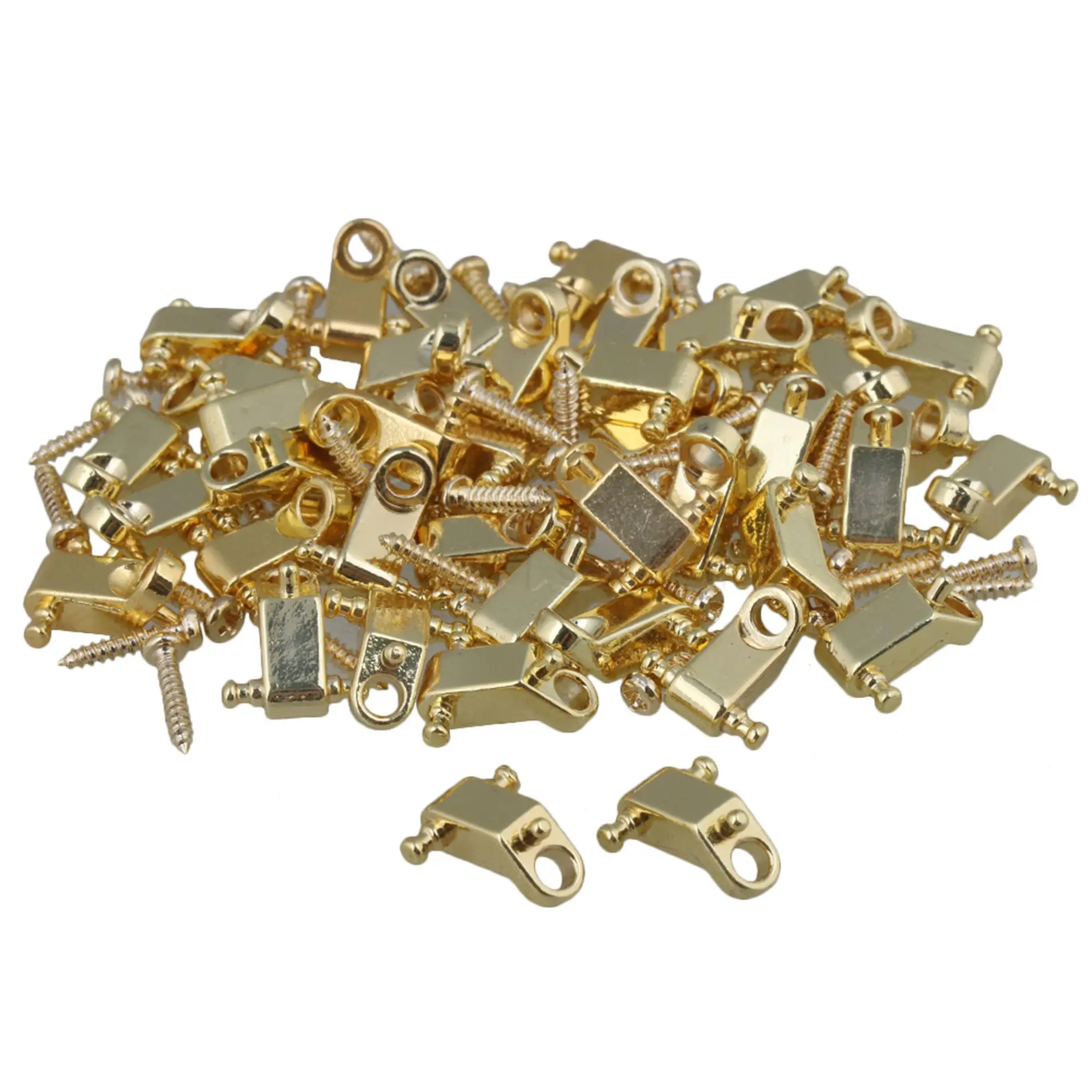 

Yibuy 100pcs String Retainers Roller String Trees Golden for Electric Guitar